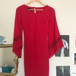 Long Sleeve Red Dress